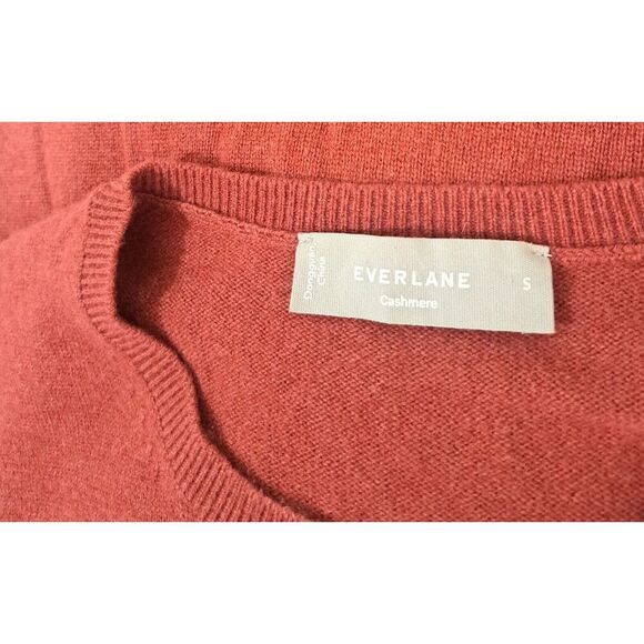 Everlane Womens Small Salmon red 100% Cashmere Sweater Pullover - Picture 5 of 7